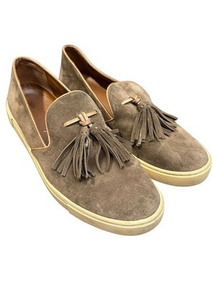 Frye Loafers Womens Sz 8.5 Brown Suede Gemma Tassel Casual Sneaker Slip On S14-1