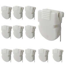 12 PCS White Cubicle Clips Plastic Wall Fabric Panel Hooks Hanging Photos Memo