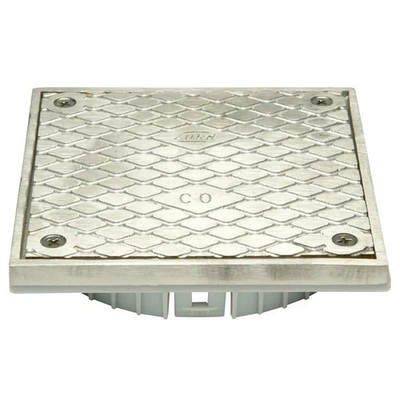 Zurn Elkay LC-CS06SS 6'' Square Stainless Steel Floor Drain Access / Cleanout Hea
