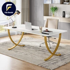 Executive Desk 63” W X 31.5” D Large Office Desk Modern Computer Desk Confere