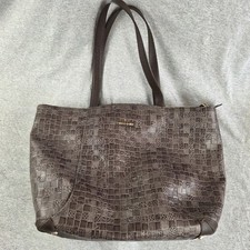 Borsa Piero Guidi marrone goffrata ferramenta oro zip tasche interne