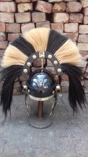 Roman Black Helmet Medieval Centurion Helmet With Black & White Crest Plume
