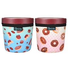 Reusable Ice Cream Sleeves, Neoprene Ice Cream Pint Holder with Handle, 14-16...