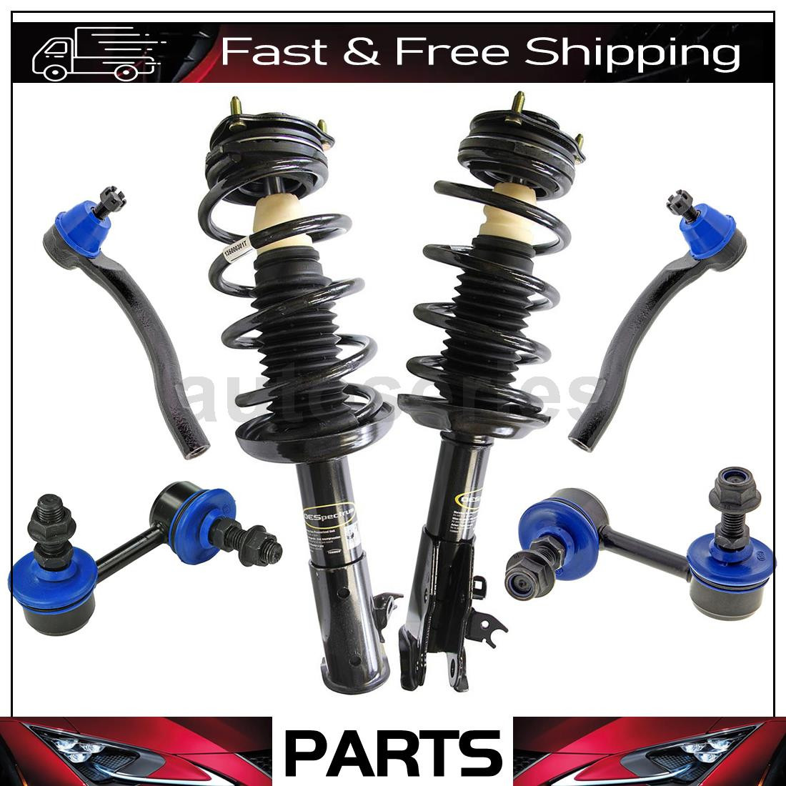 6pc Tie Rod Sway Bar Link Strut Assembly Kit for Honda Civic