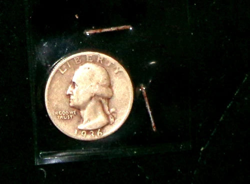 1936-S SILVER WASHINGTON HEAD QUARTER - GRADES - "VERY GOOD"