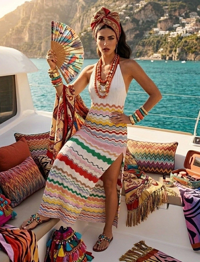 missoni formal dress One-shoulder sequin-embellished striped metallic crochet-knit maxi dress - gold