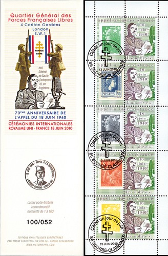 DG10 9C1 Stamp Holder Notebook 70 Years Appel De Gaulle Scorb 