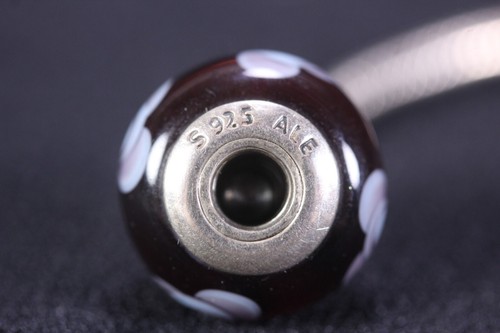 Pandora .925 Sterling Silver Bracelet & 2 Pandora Glass Beads Charms - Picture 10 of 23