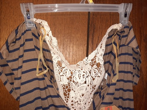 Route 66 Womans XS Blue Stripped Dress With Black Slip Brand New - Picture 4 of 12