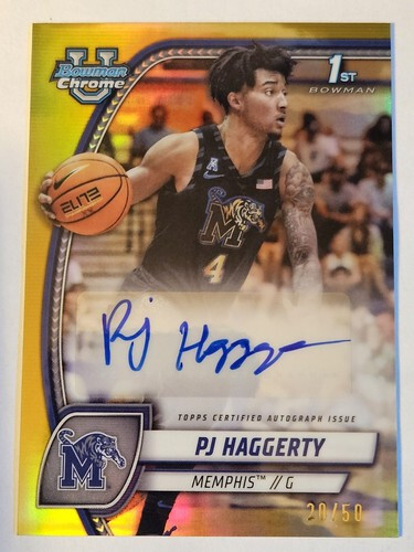 2024-25 Bowman Chrome U PJ Haggerty Gold Auto /50 - Picture 1 of 2