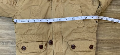 KLEINKIND MÄDCHEN BABY GAP KHAKI CARGO KUNSTFELLBESATZ KAPUZE UTILITY JACKE GRÖSSE 18-24m - Bild 5 von 12