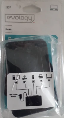 Switch ethernet RJ45 5 ports Lan 10/100Mbps répartiteur commutateur EVOLOGY - Photo 1/3