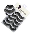 2x3D Mink False Eyelashes Wispy Cross Long Thick Soft Fake Eye Lashes 5 Pair