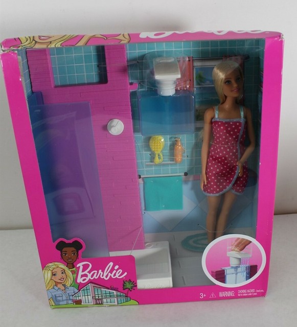 barbie shower playset