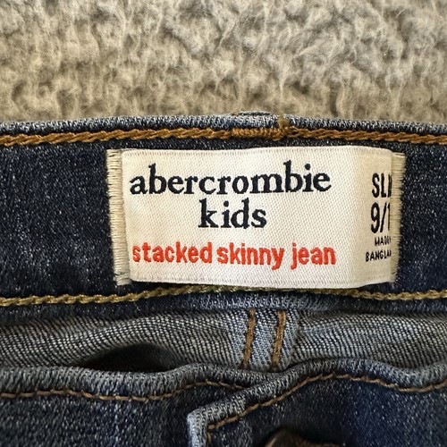 abercrombie Kids Stacked Skinny Jean Boys Jeans Blue Size 9/10 Slim Ripped - Picture 2 of 5