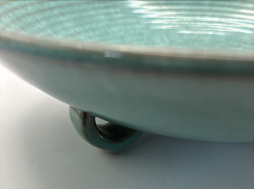Vintage Carstens Tonnieshof Turquoise Bowl With Concentric Circles West Germany - Foto 6 di 13