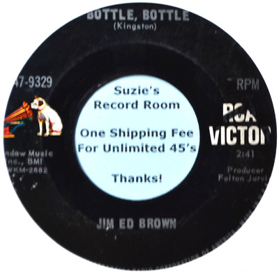 Jim Ed Brown Bottle Bottle / It Doesn't Know Any Better VG+ Country 45 7'' Vinyl