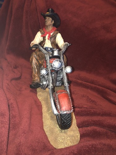 Cowboy On A Steel Horse Sculpture - Cowboy Riding A Chopper - Picture 3 of 6