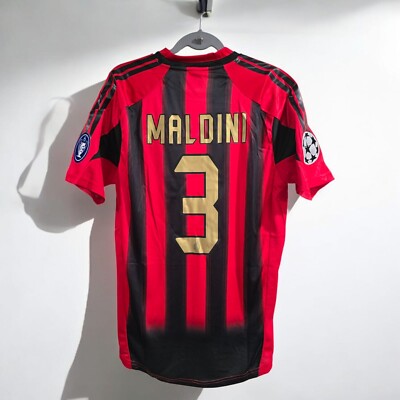 AC MILAN HOME ITALY 04/05 - RETRO - SOCCER - RED - MALDINI # 3