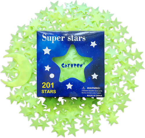 Stelle Fluorescenti Adesive Soffitto, 201 Pezzi Super Luminoso 3D Stelle Lumino - Foto 10 di 12