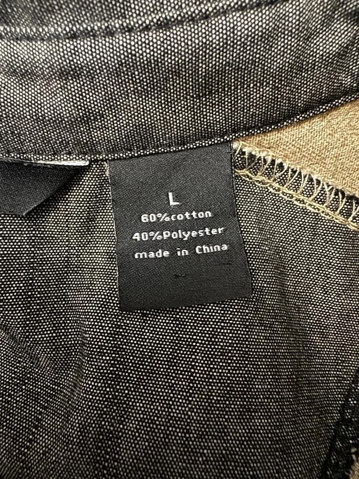 Sean John Men Short Sleeve Polo Shirt size L Large Gray Brown Stretch - Image 4 of 4