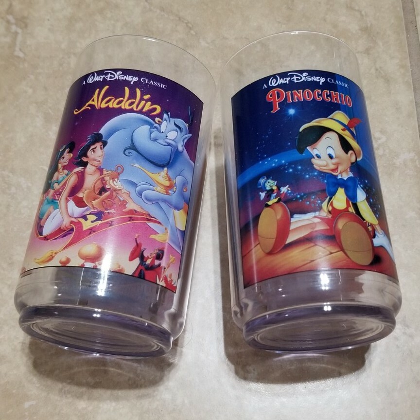 Disney x Burger King Collectors Series Aladdin & Pinocchio Vintage