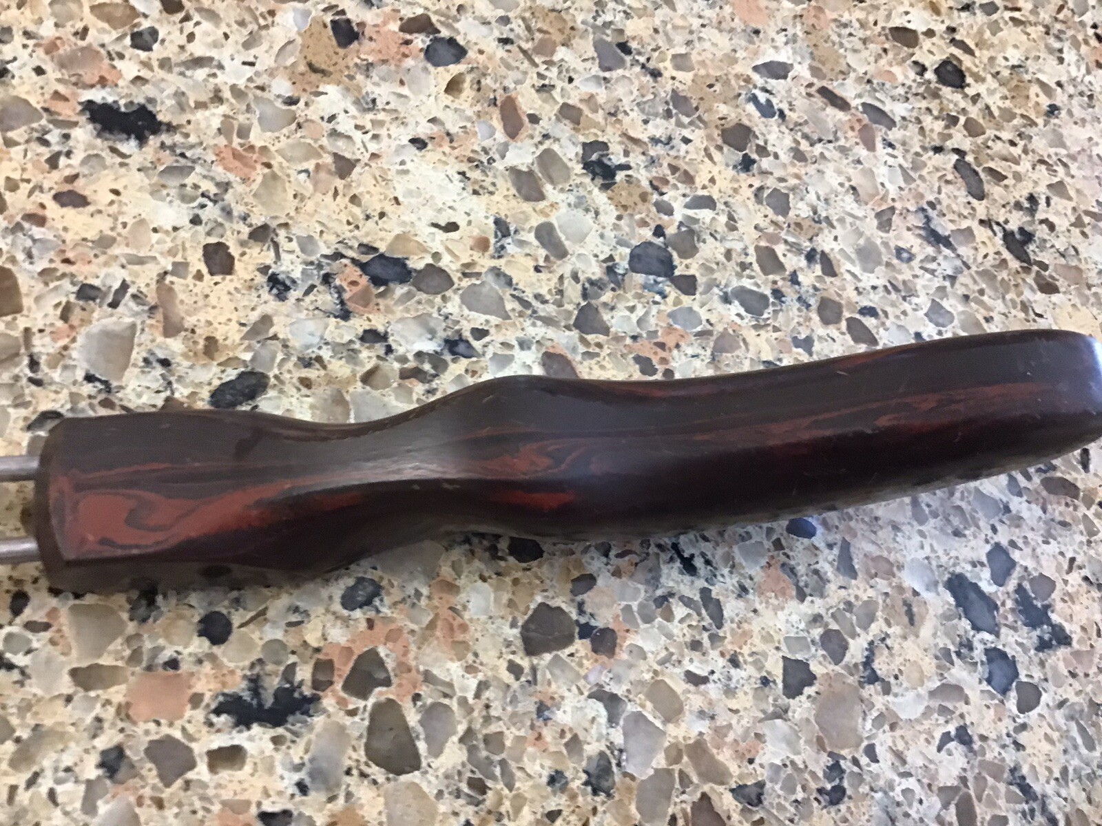 Cutco Vtg Wire Wisk Egg Beater Brown Swirl Handle Stainless USA