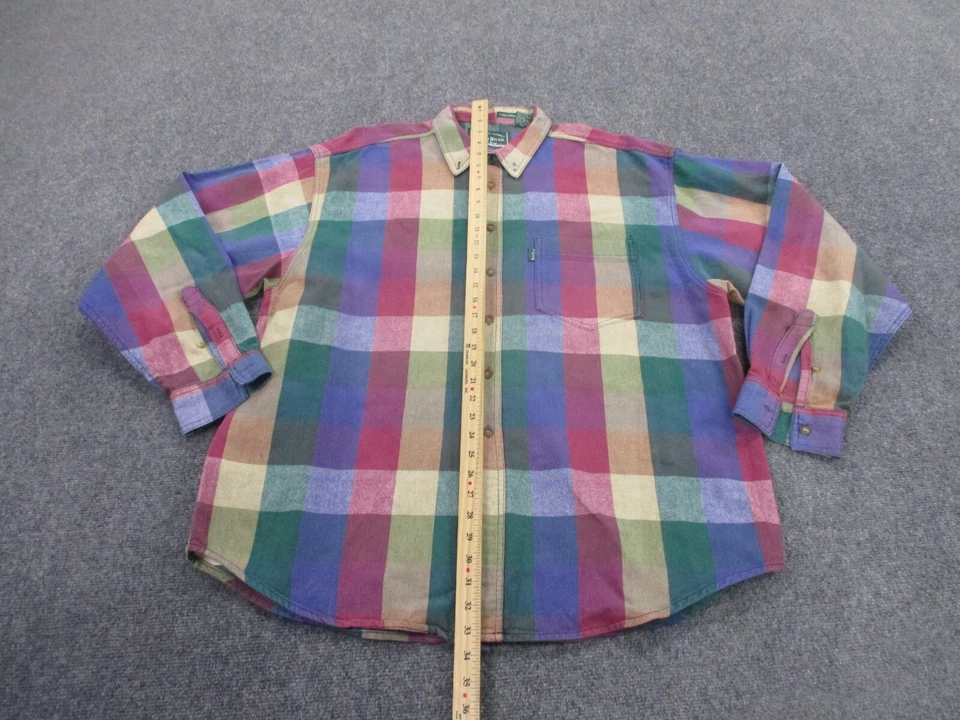 Camisa De Colección North River Para Hombres XL Colorida Lona a Cuadros Exterior Ropa de Trabajo Pesada Foto 3 de 4