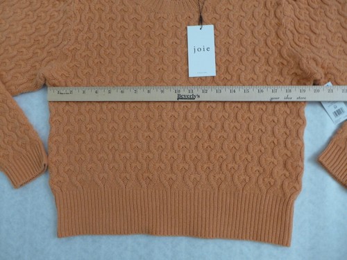 NWT JOIE $298 Cashmere Wool Cable knit Roland Crew Neck Sweater Size M Caramel - Picture 12 of 18