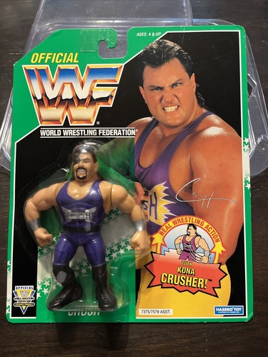 WWF Hasbro Series 11 Evil Crush MOC Green Card RAR...