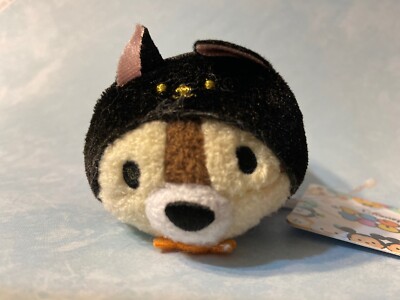 Disney Store Tsum Tsum Mini Plush 3.5'' JAPAN Black Cat Chip Halloween *US SELLER