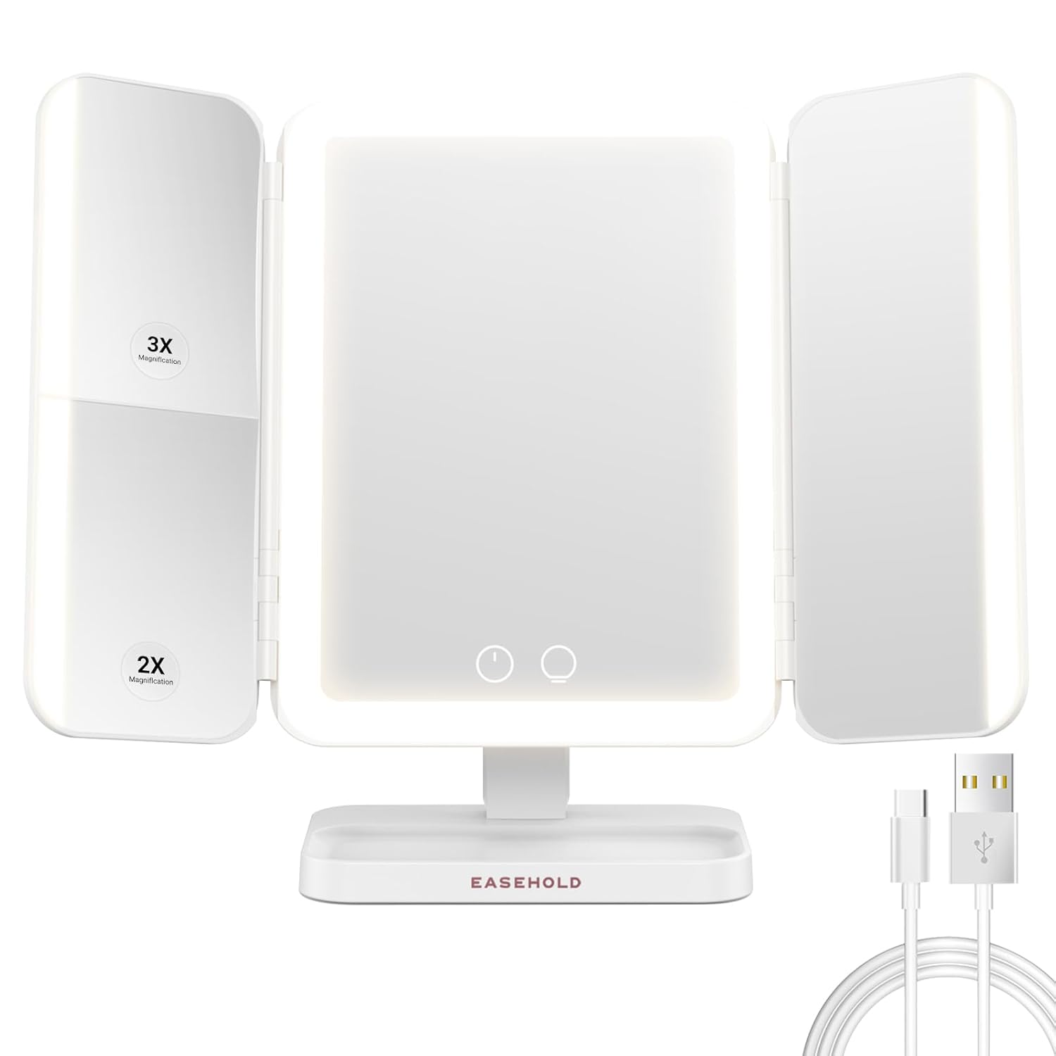 Rechargeable LED Makeup Mirror with 116 Lights 1X and 2X Magnification-image