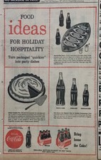 Large 1956 newspaper ad for Coca-Cola - Food Ideas for Holiday Hospitality, Xmas