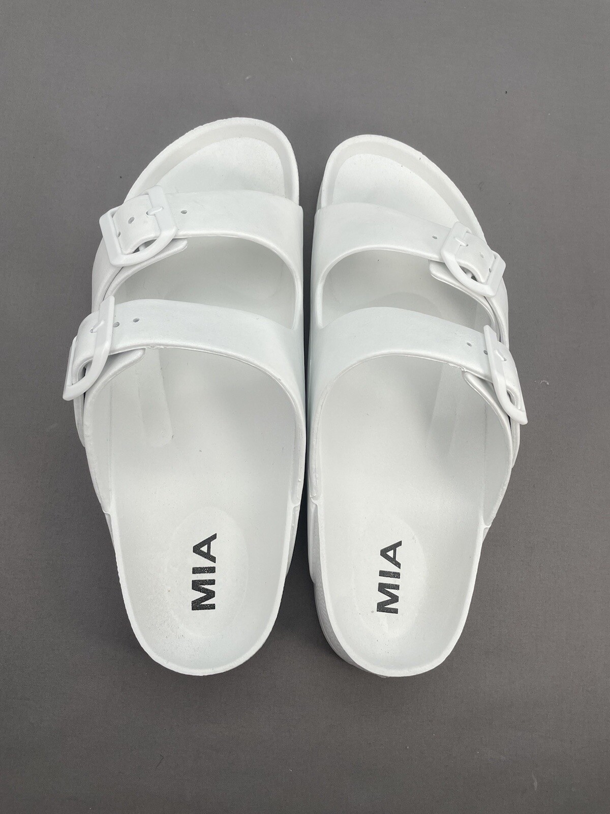 Women's Mia White Sandals Slides Rubber Size 9 | eBay