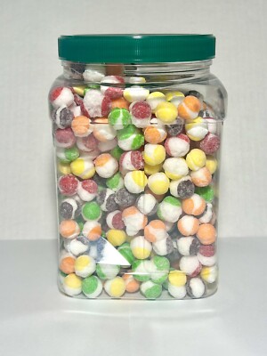 Freeze Dried Candy Sour Rainbow Crunch Jug 20 Oz Container Made Fresh Sealed Lid
