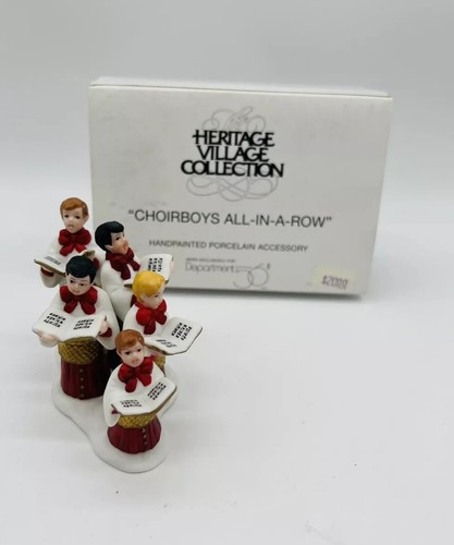Dept 56 Choir Boys All In A Row Heritage Village Christmas Porcelain Accessory