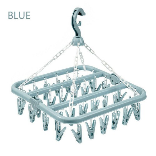 Folding Clothes Dryer Hanger 32-Clips Socks Underwear Rack Drying Dryer Clothes - Picture 11 of 37
