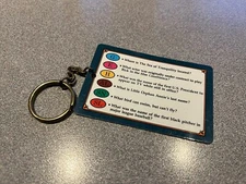 Vntg Trivial Pursuit World’s Best Trivia Player Card Keychain Zipper Pull HTF 