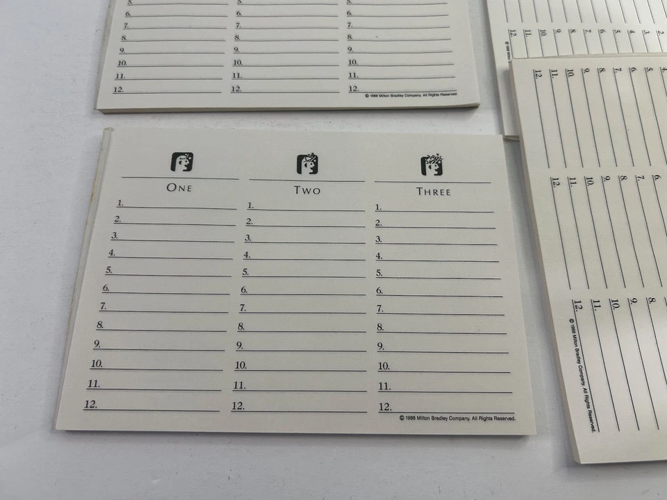 Piezas de repuesto Scattergories 1988 - Lote de almohadillas de papel en blanco Foto 2 de 4