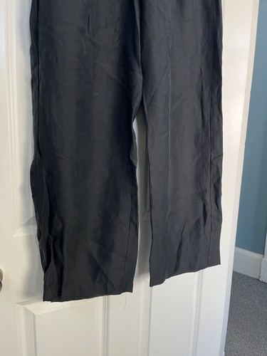 New RO&ZO Black LINEN BLEND Wide Leg TROUSERS Size UK 18 Summer - Picture 2 of 8