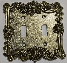 Gold Victorian Antique Vintage Rose 2toggle Light Switch Cover Plate Decorative 