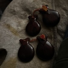 PAIR OF Dark Brown Wood Castanets
