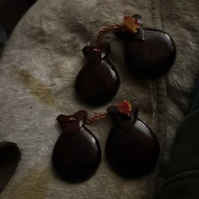 PAIR OF Dark Brown Wood Castanets
