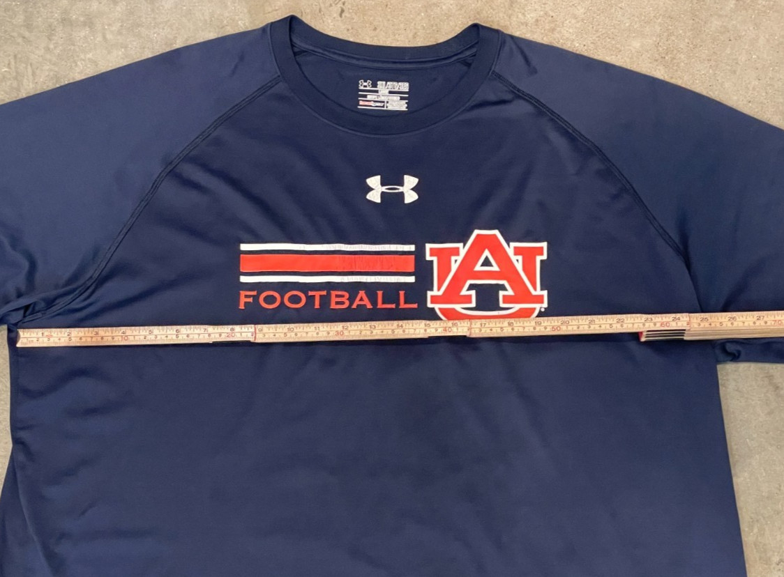 Under Armour HeatGear Shirt Mens 3XL Navy Auburn Football Loose Fit Athletic thumbnail 5
