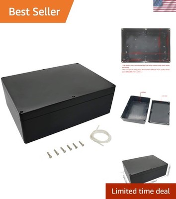 Waterproof Black ABS Project Box - 11.41''x8.26''x3.93'' - Outdoor Electronics