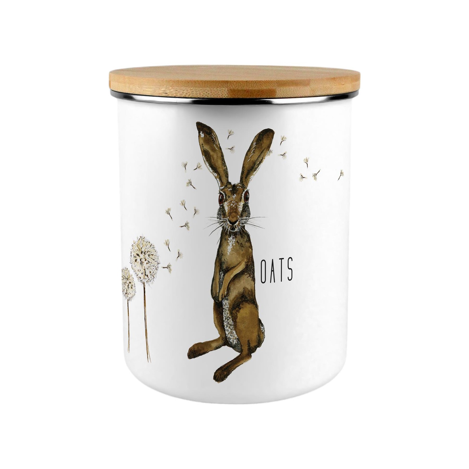 Hare & Dandelions Large Oats Storage Canister - Perfect Food Storage Gift