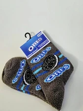 Food Snack Socks, Crew Socks, Women's Sz 5-10  Socks, Oreos fuzzy Socks