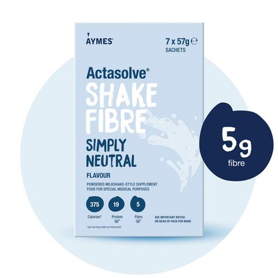 Aymes Actasolve Shake Fibre Simply Neutral 7 x 57g | High Protein & Fibre Nutrit