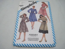 Simplicity 6379 Square Neck Cottagecore Dress 1980s Misses Size 10 12 14 Uncut