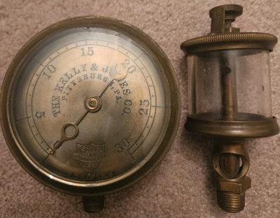 #ad The Kelly And James Co Pittsburgh PA Steam Gauge Star Brass Mfg Antique Pressure $300.00